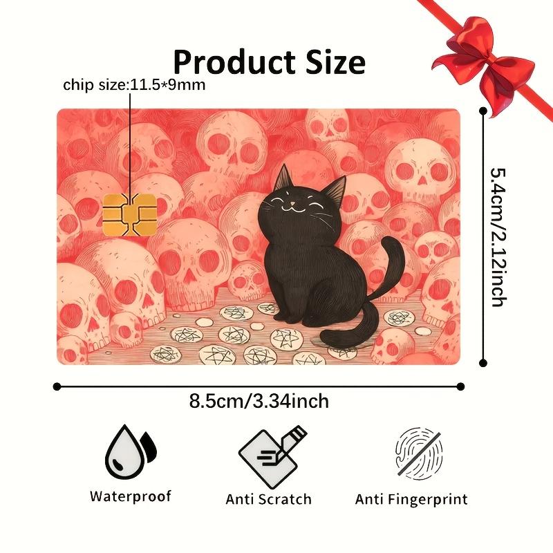 Adorable Black Cat Skull Stickers for Bank Cards, Credit Cards, Debit Cards, Transit Cards, And Room Keys