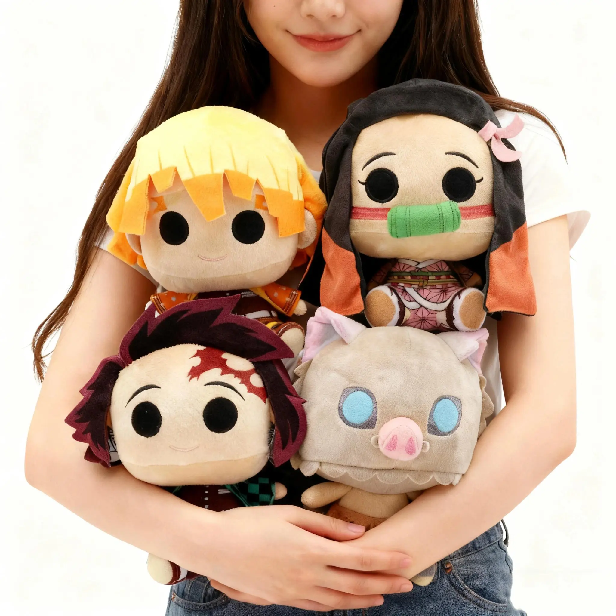 New 20cm Demon Slayer Cartoon Plush Toys Ghost Slayer Kamado Tanjirou Kamado Nezuko Kochou Figure Stuffed Doll Children's gifts