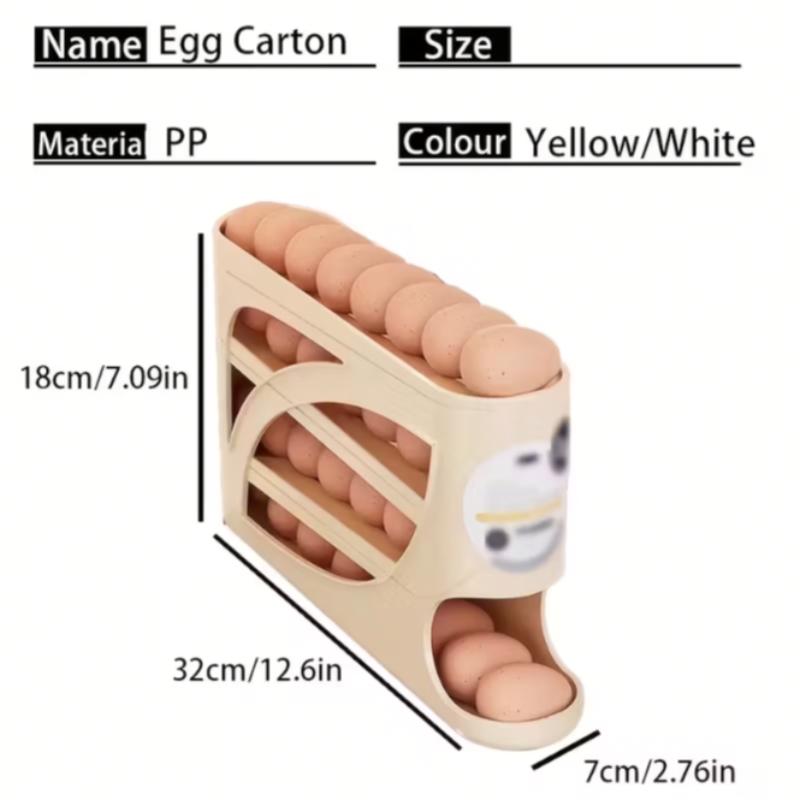 Stackable Egg Storage Box for Refrigerator, Refrigerator Organizer, stackable fridge organizer, Automatic Slide-Out Design, Space-Saving Large Capacity, Transparent PP Material