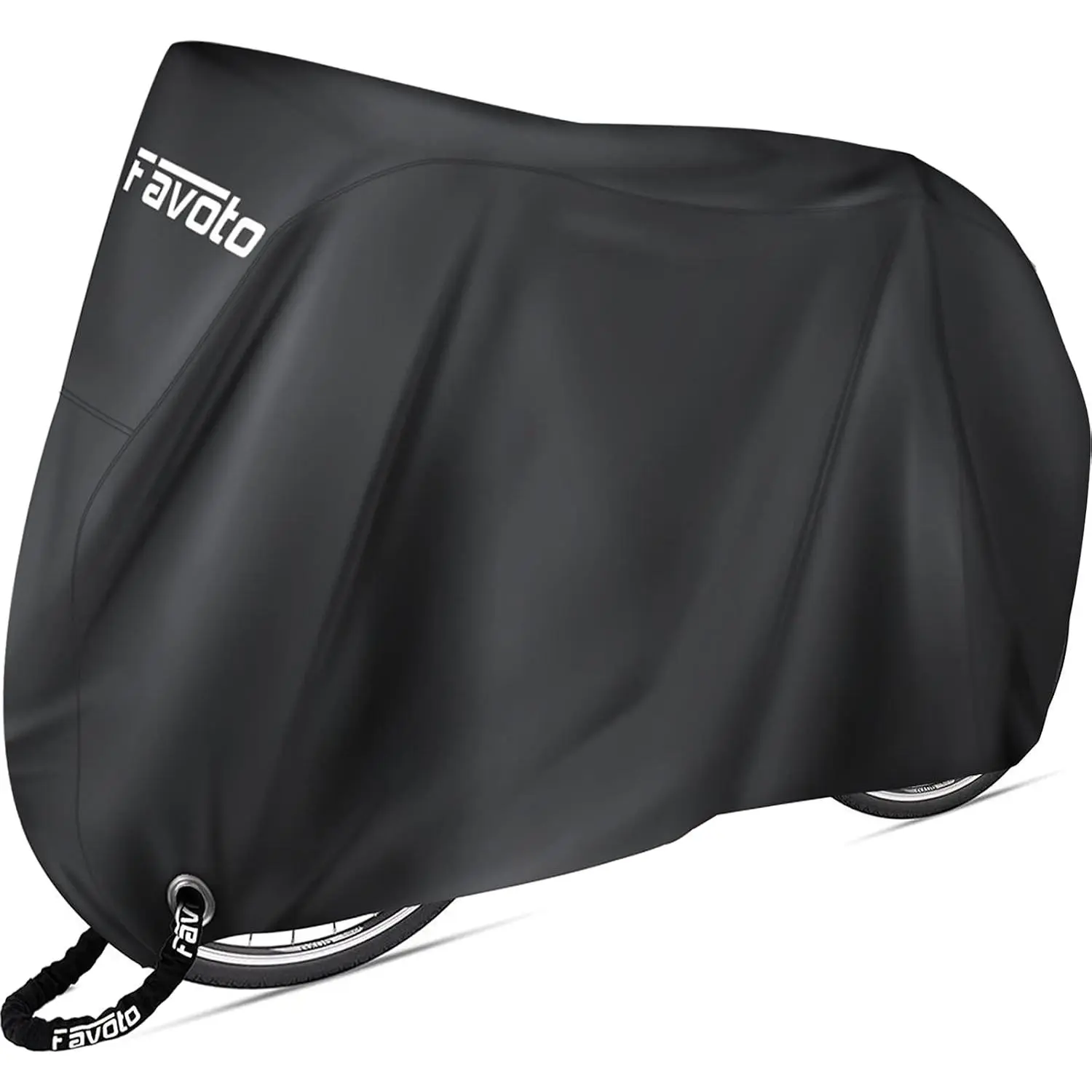 Bike Cover Waterproof Outdoor Storage for 1 or 2 Bikes Bicycle Cover| 420D Heavy Duty Bike Cover Rain Sun UV Dust Wind Proof with Storage Bag Bike Tarp for EBike Mountain Road City Bike, Black