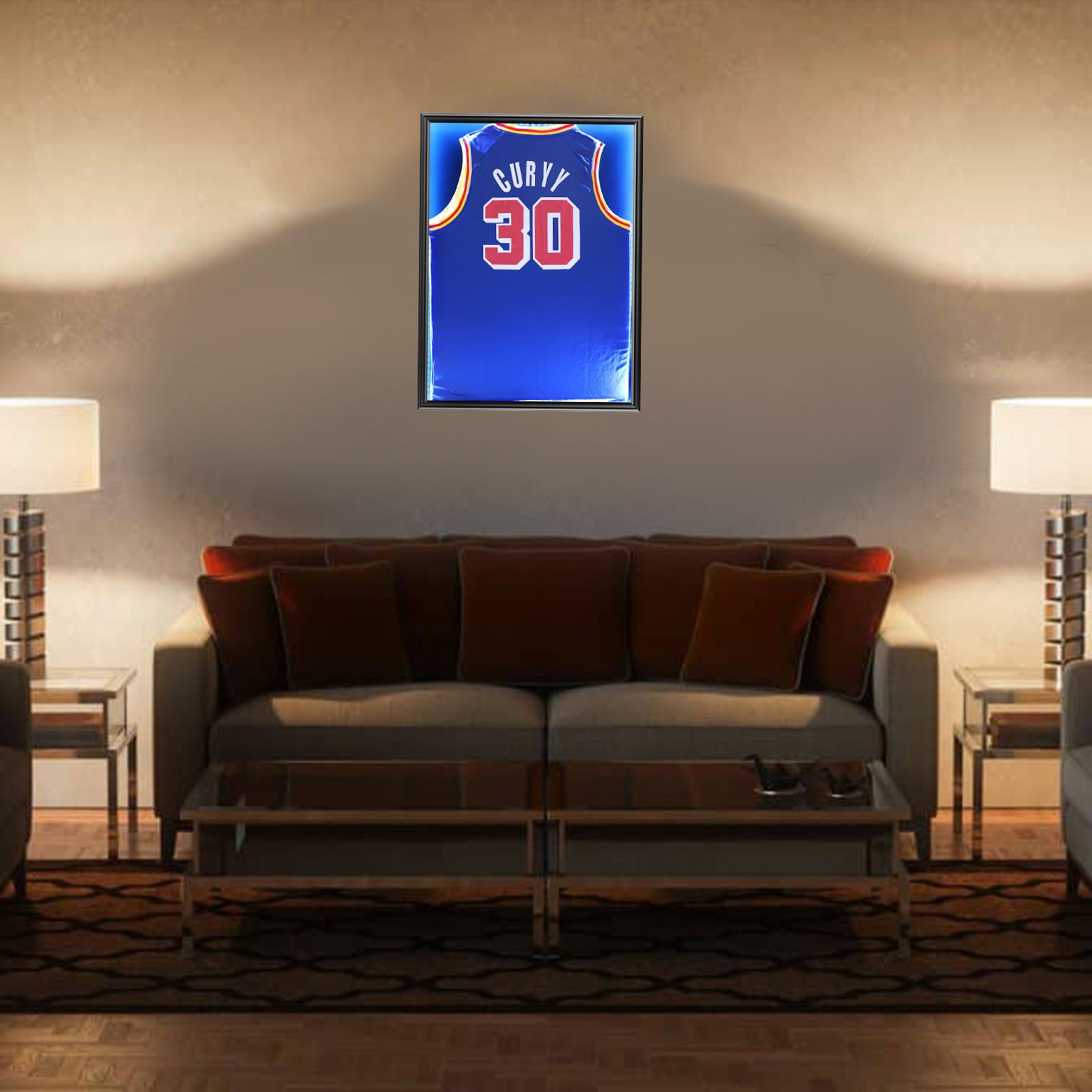 LED Jersey Frame Display Case - Jersey case with led Lights - Large Lockable Frames Shadow Box with UV Protection for Baseball Basketball Football Soccer Hockey Sport Shirt, Black LED Jersey Frame Display Case - Jersey case with led Lights - Large Lockable Frames Shadow Box with UV Protection for Baseball Basketball Football Soccer Hockey Sport Shirt, Black