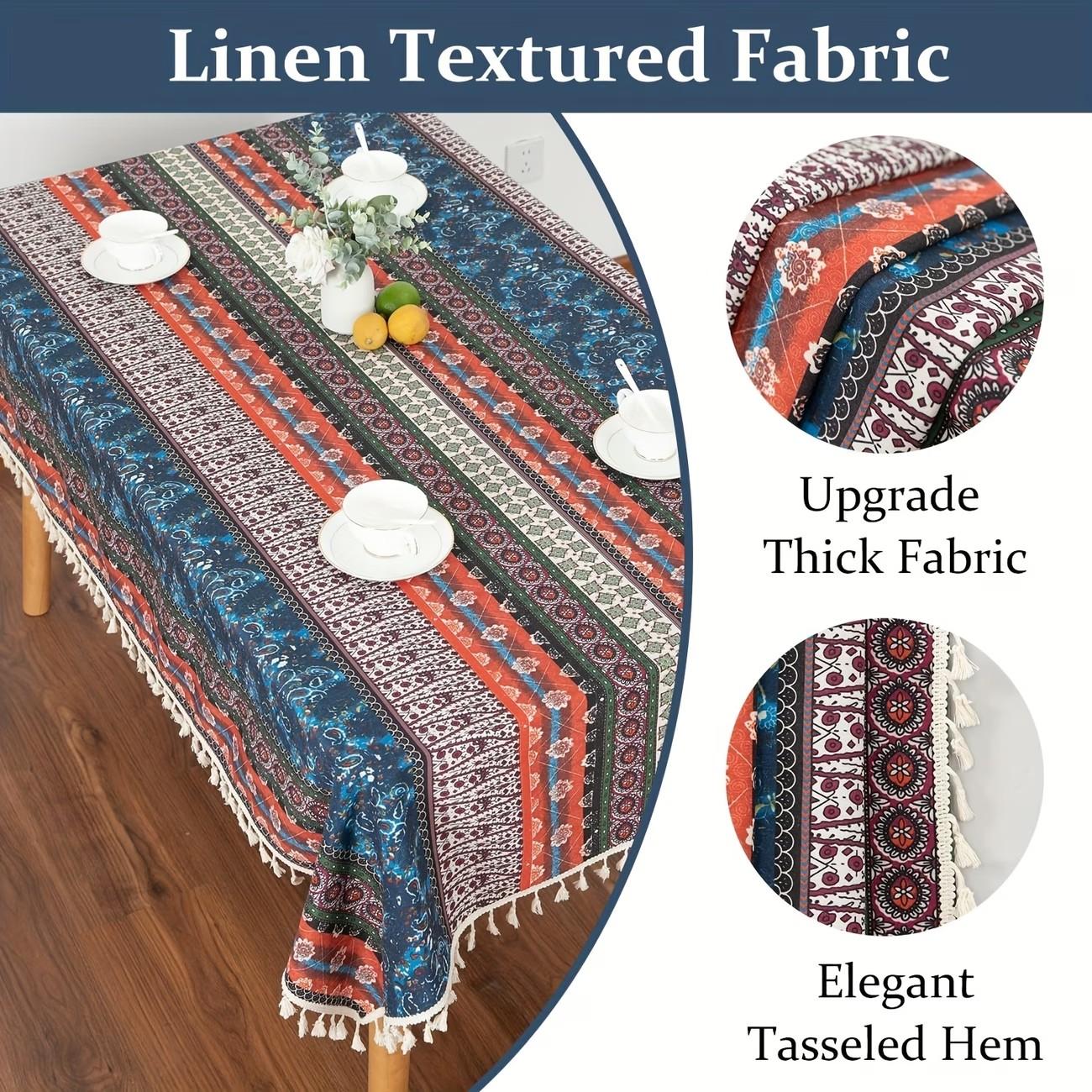 1pc Boho Style Table Runner with Fringe Print, Easy to Clean, Perfect for Living Room Home Decor, Ideal for Dining Tables