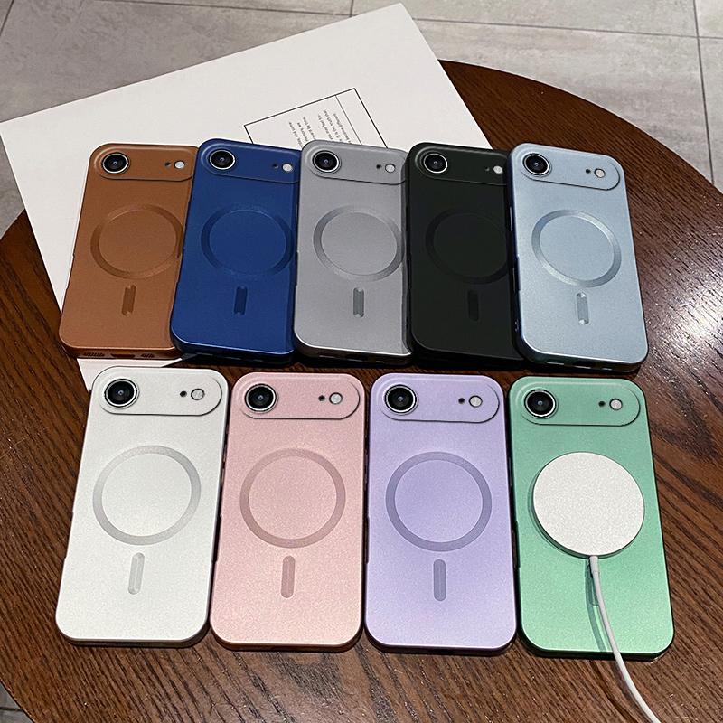 Magnetic Case For iPhone 17 Air 17 16 15 14 13 12 11 Pro Max, Slim Soft Silicone Protective Case with Full Camera Protector, Compatible with MagSafe, Shockproof Protection Cover for Women Men