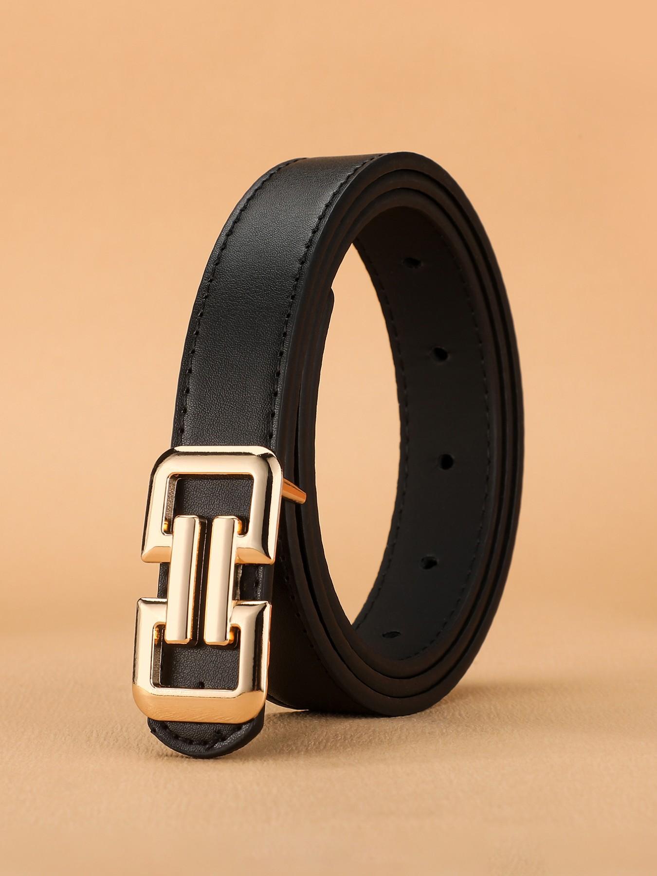 Luxury Women's Belt Fashion Denim Accessory, 2.4cm Wide Skinny Waistband, Suitable for Various Occasions, Ladies PU Leather Belt