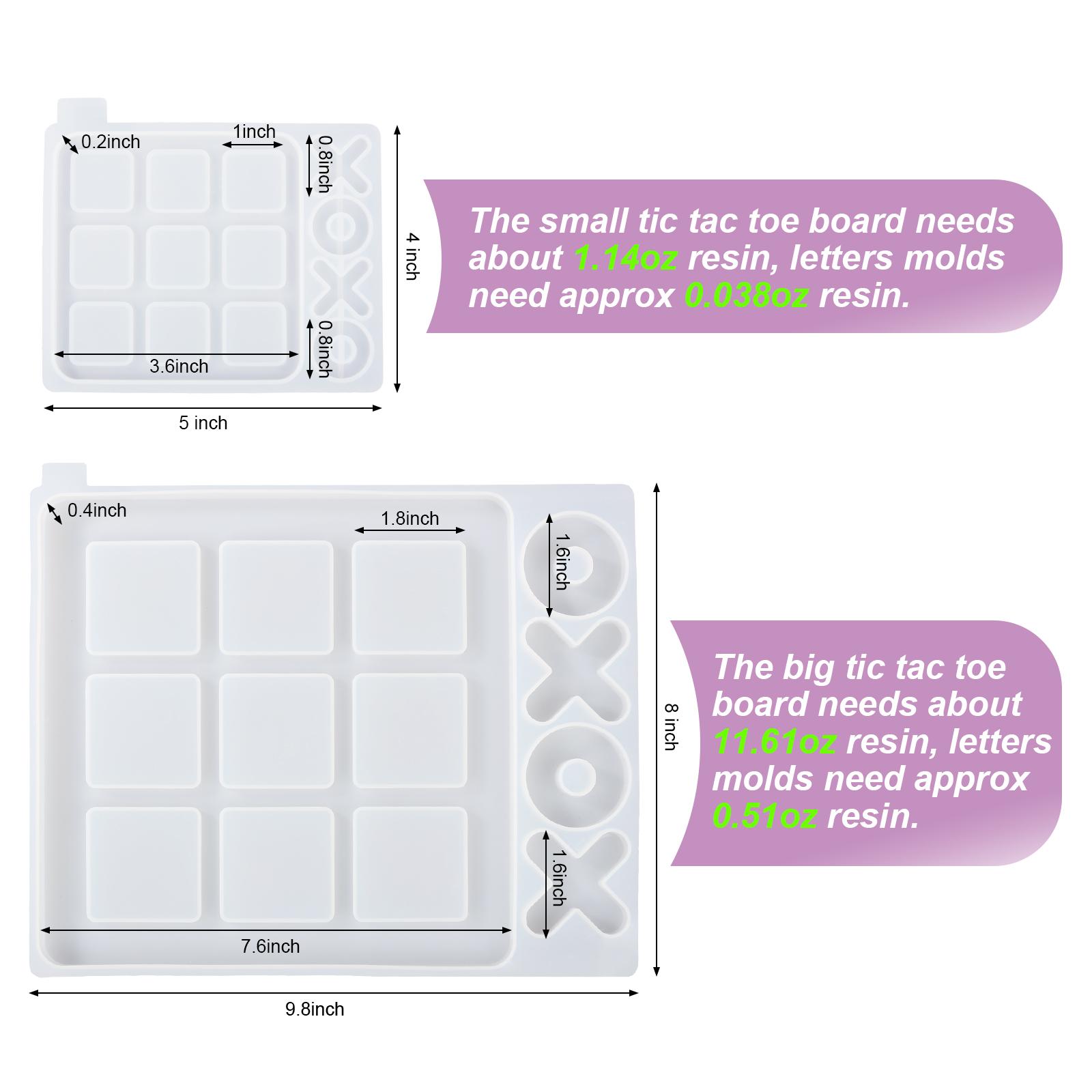 2 Count Large Tic Tac Toe Resin Silicone Mold for Resin Casting, DIY Tabletop Board Game,Travel Game, Children's Day Gift Crafts - LET'S RESIN