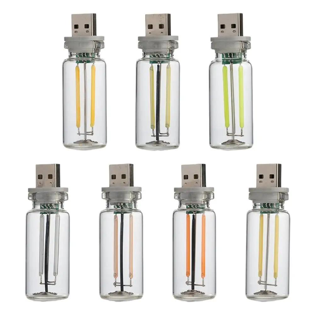 Car USB Night Light Touch control Dimmable LED Filament Lamp USB Plug and Play Decorative Atmosphere Light for Car Bedroom Purple Water Proof