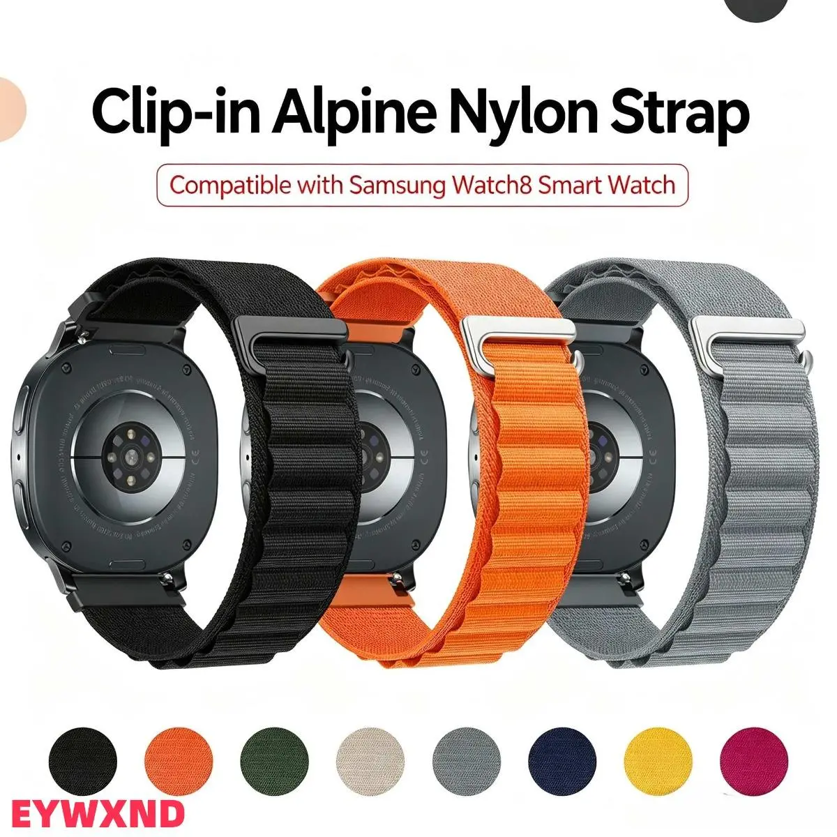 EYWXND Alpine Nylon Single Strap Wearable - Durable Replacement Wristband Accessory for Samsung Galaxy Watch 8/9, Sturdy for Outdoor Sports, Daily Use