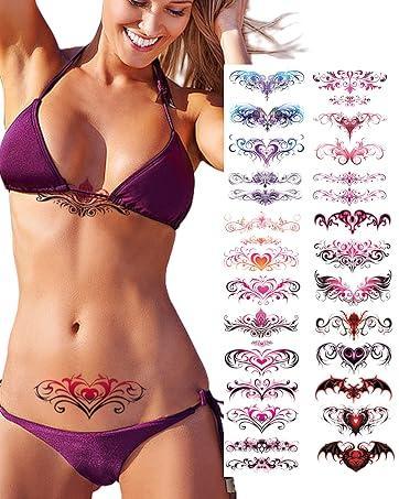 Black Butterfly Temporary Tattoos 12 Sheets Floral and Celestial Designs Waterproof Fake Tattoos Body Art Stickers for Women(Black butterfly-12C）