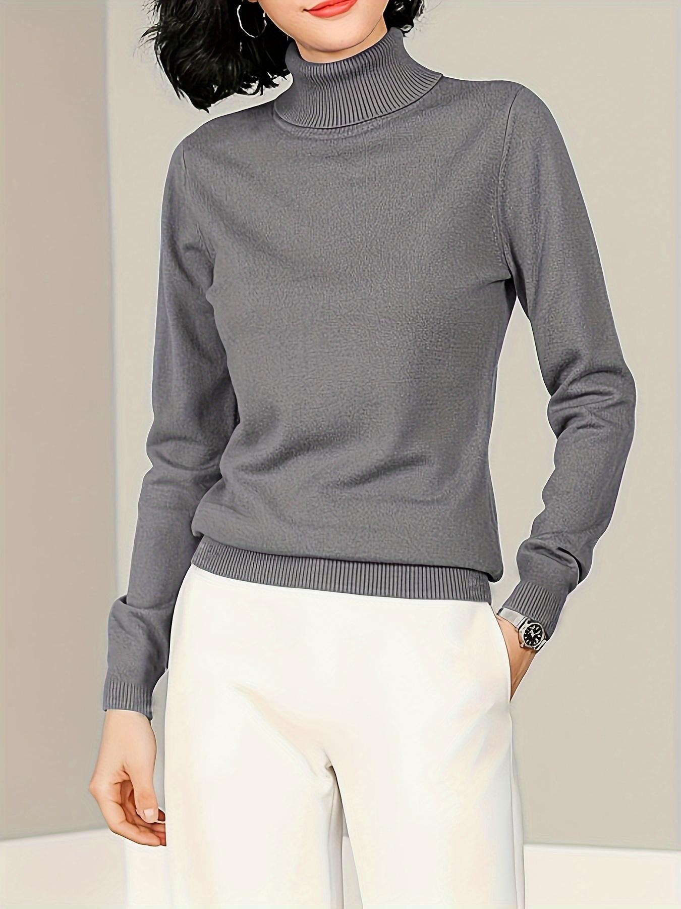 High Neck Women's Sweater Base Layer, Thickened Fall Winter New Inner Wear, Slim Fit Long Sleeve Knit Top, Casual Fashion, Elegant Mock Neck