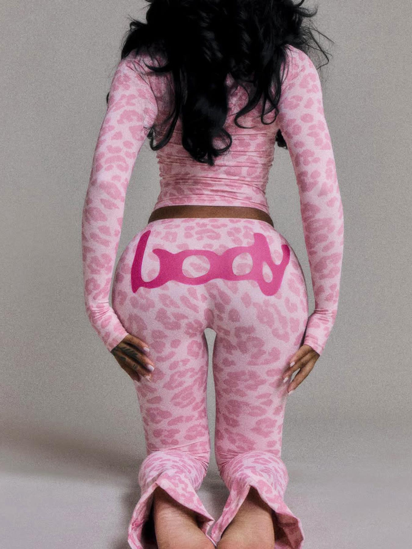 Two Piece Set Women's Fashion Hooded Camo Leopard Print Long Sleeve Slim Fit Pants Set, Casual Fall & Winter, Womenswear, Sportswear, Animal Pattern Sportswear