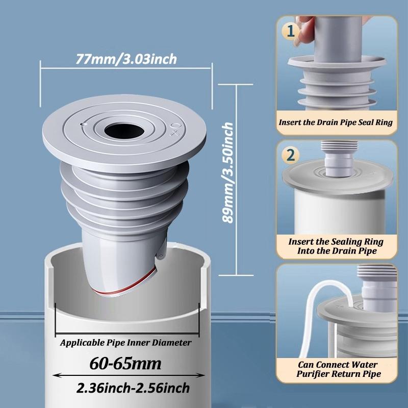 Silicone Bathroom Sewer Seal Ring, Kitchen Sink Sewer Pipe Plug, Washing Machine Anti-odor Leakage Floor Drain Connector Stopper