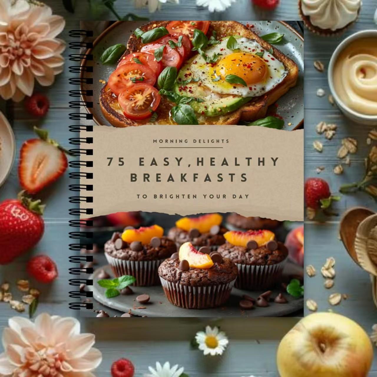 75 Easy Healthy Breakfasts Spiral Cookbook, Simple and Nutritious Morning Recipes, Quick Breakfast Ideas for a Energized Start