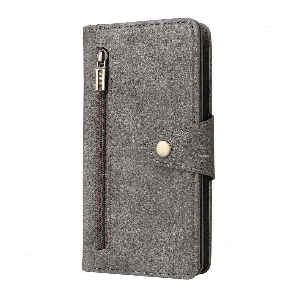 Zipper Wallet Phone Case for IPhone 17 1615 14 13 12 11 Pro Max Mini  Card Slots Strap Leather Cover