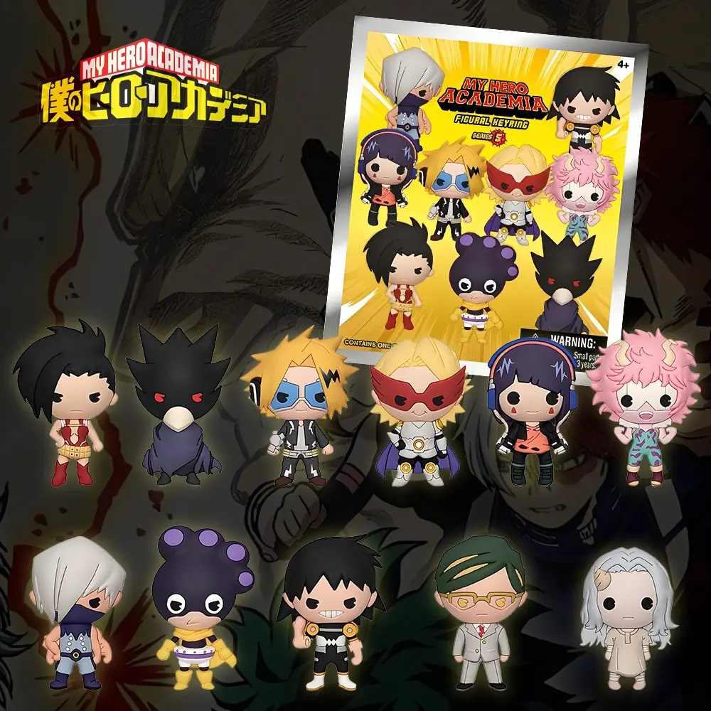 My Hero Academia Officially Licensed Mystery Blind Box, Surprise Pack, 3D PVC Keychain Bag Clip Charm, Random Deku Bakugo Ochaco, Backpack Decor, Birthday Gift