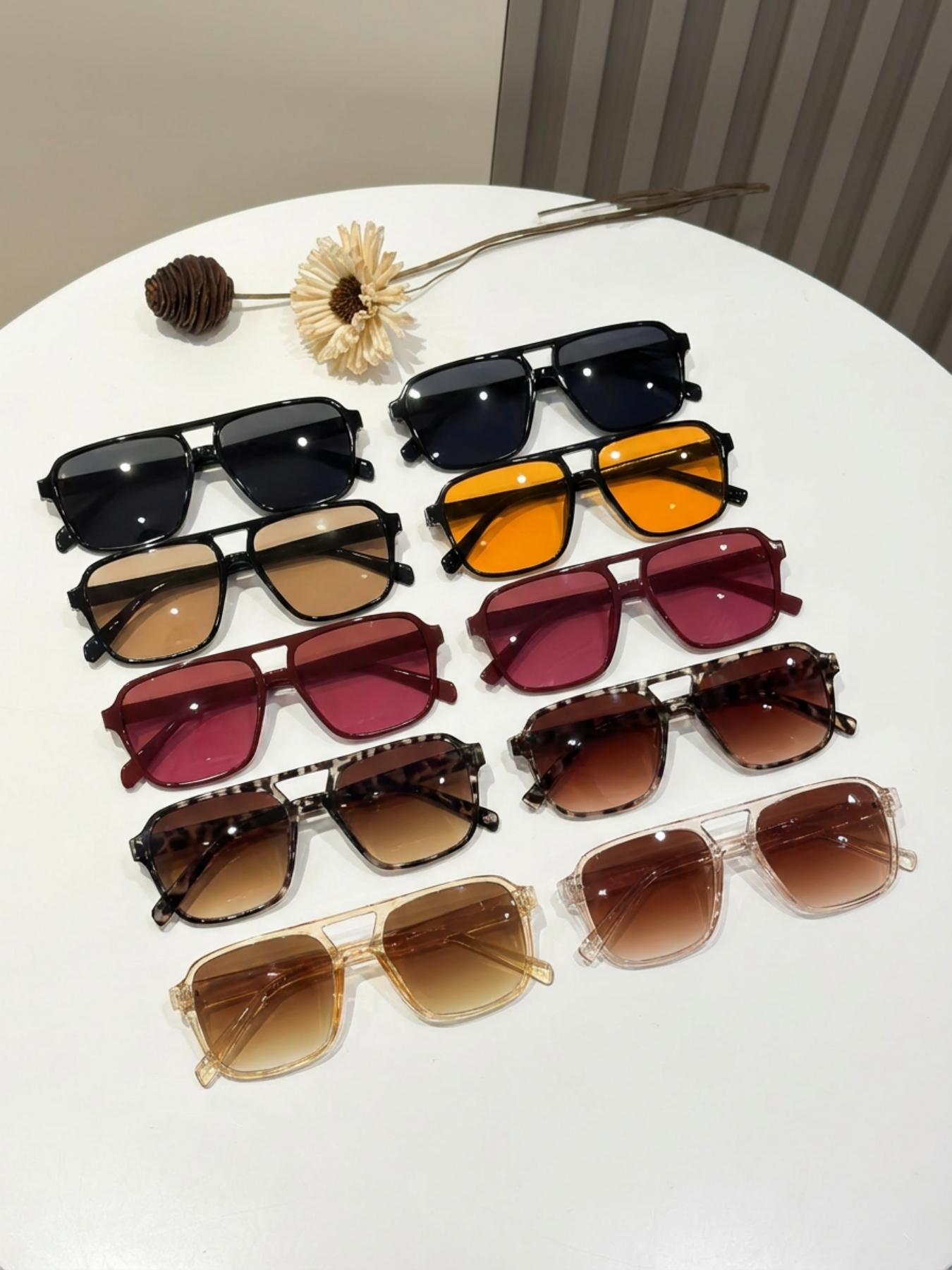 10 Pairs Fashionable Large Frame Sunglasses for Women, Retro Style, Perfect for Music Festivals and Parties, Trendy Accessory