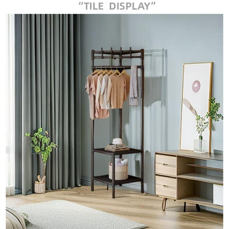 Multi-Layer Clothes Rack with Hooks, Easy Assembly, Corner Design, Ideal for Home Use, Bedroom Storage, Hanging Clothing, Bags, Shoes, Organiser