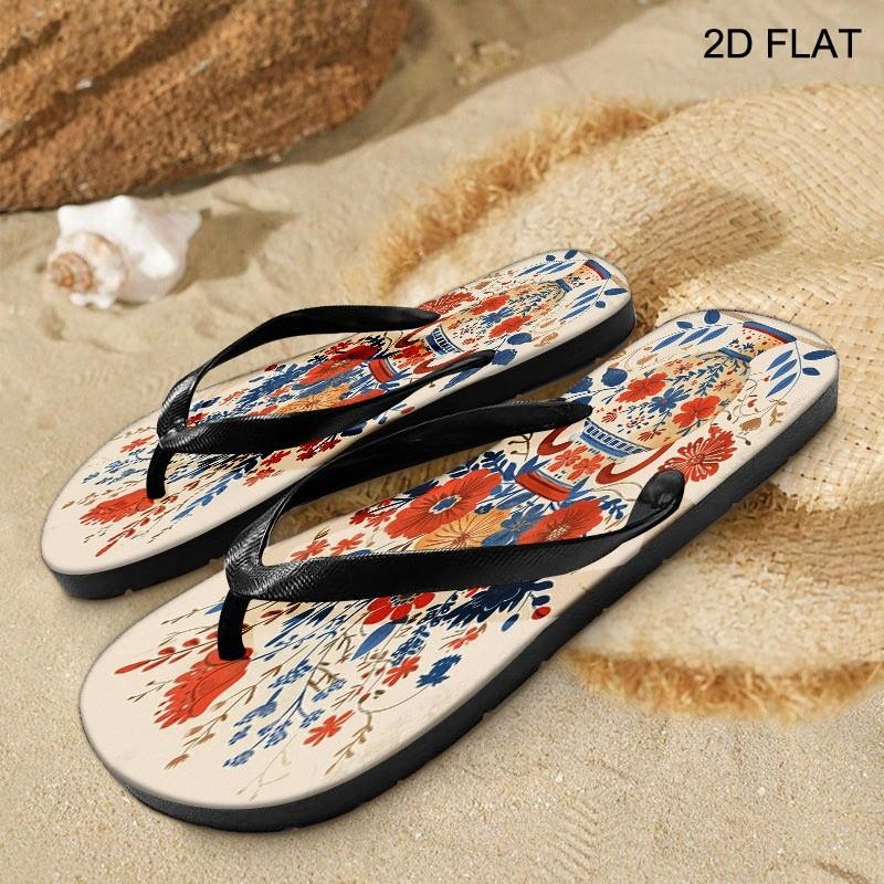 2026 Summer New Women'S Sandals, Open-Toe, Flat Heel, Folk-Art Floral Design, Available in Various Colors And Sizes, Perfect for Mother'S Day, Easter, Holiday Gifts, Year-Round Fashion Footwear, Women Shoes