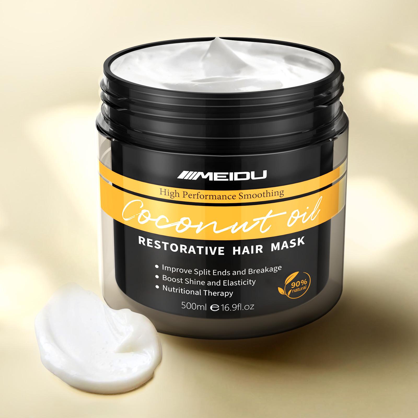 MEIDU Keratin Hair Mask,Collagen Hair Treatment,Ginseng Nourishing Repair,Coconut Oil Deep Conditioning,Smooth Moisturizer Hydrating