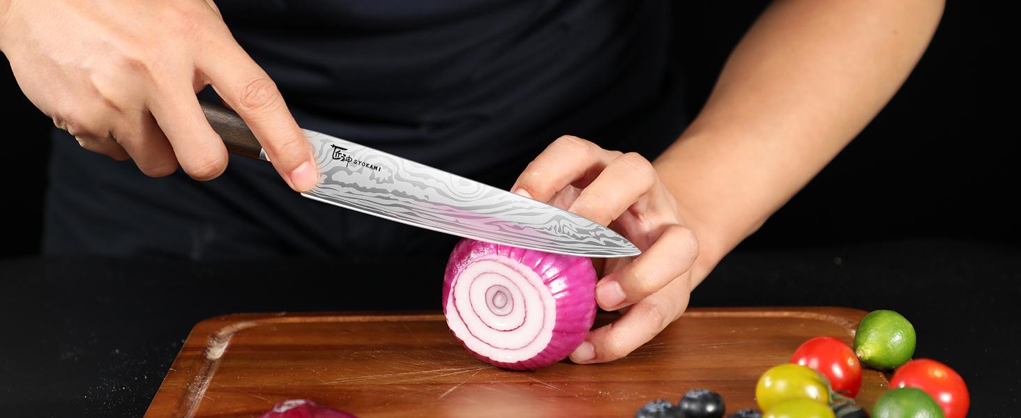 #Summervibes SYOKAMI [UPDATE] Kitchen Knife Set with Magnetic Block and Sharpener 14 Piece Knife Set 360° Rotatable Holder Ultra Sharp High Carbon Stainless Steel Knives Sets with Steak Knives, Anti-slip Ergonomical Handle, Mother's Day Gift