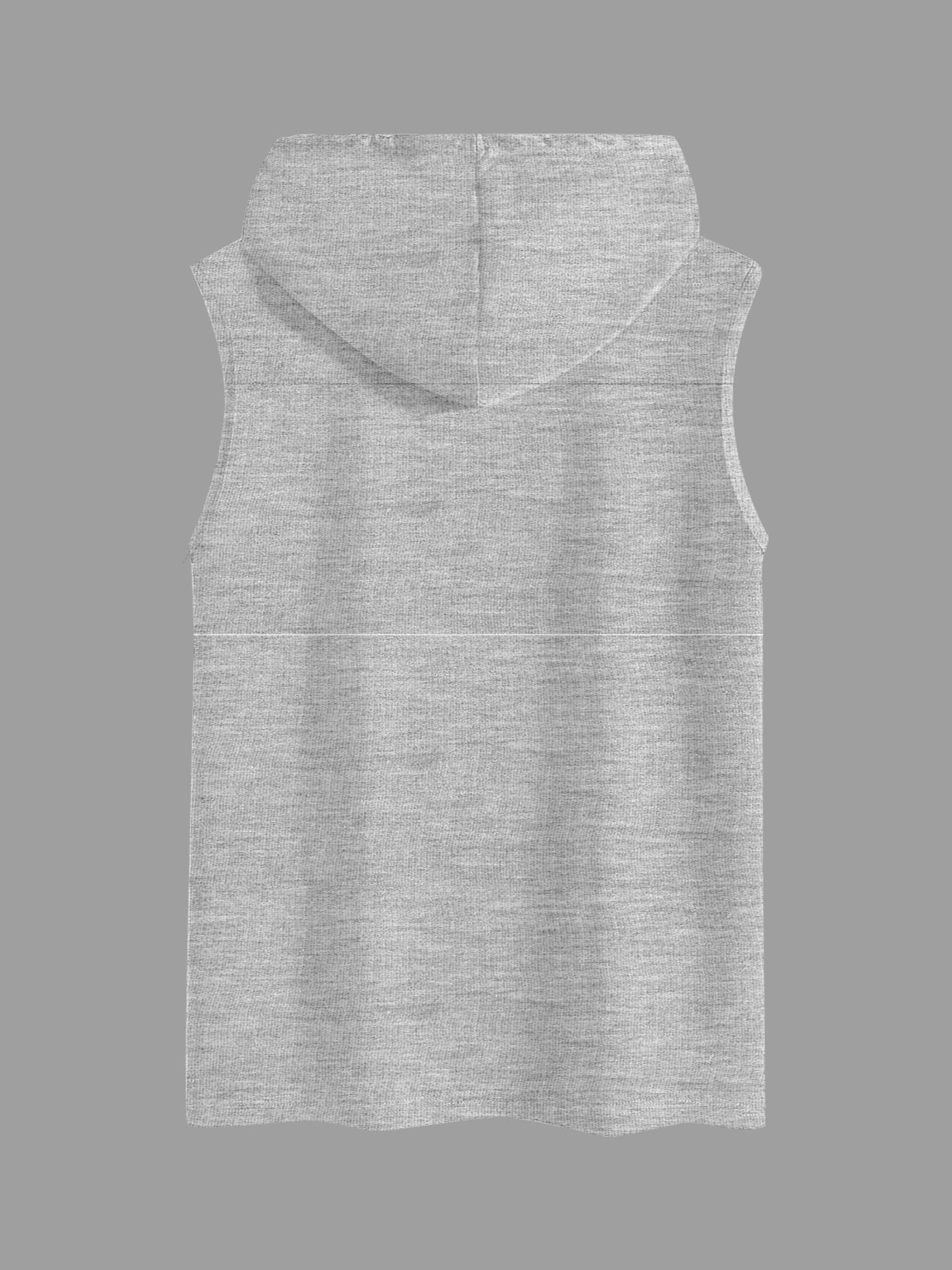 Men's Regular Fit Letter Print Hooded Tank Top, Casual Sleeveless Top for Summer, Fashion Men's Clothes for Daily Wear, Breathable Sleeveless Vest, Sleeveless Printed, Socks