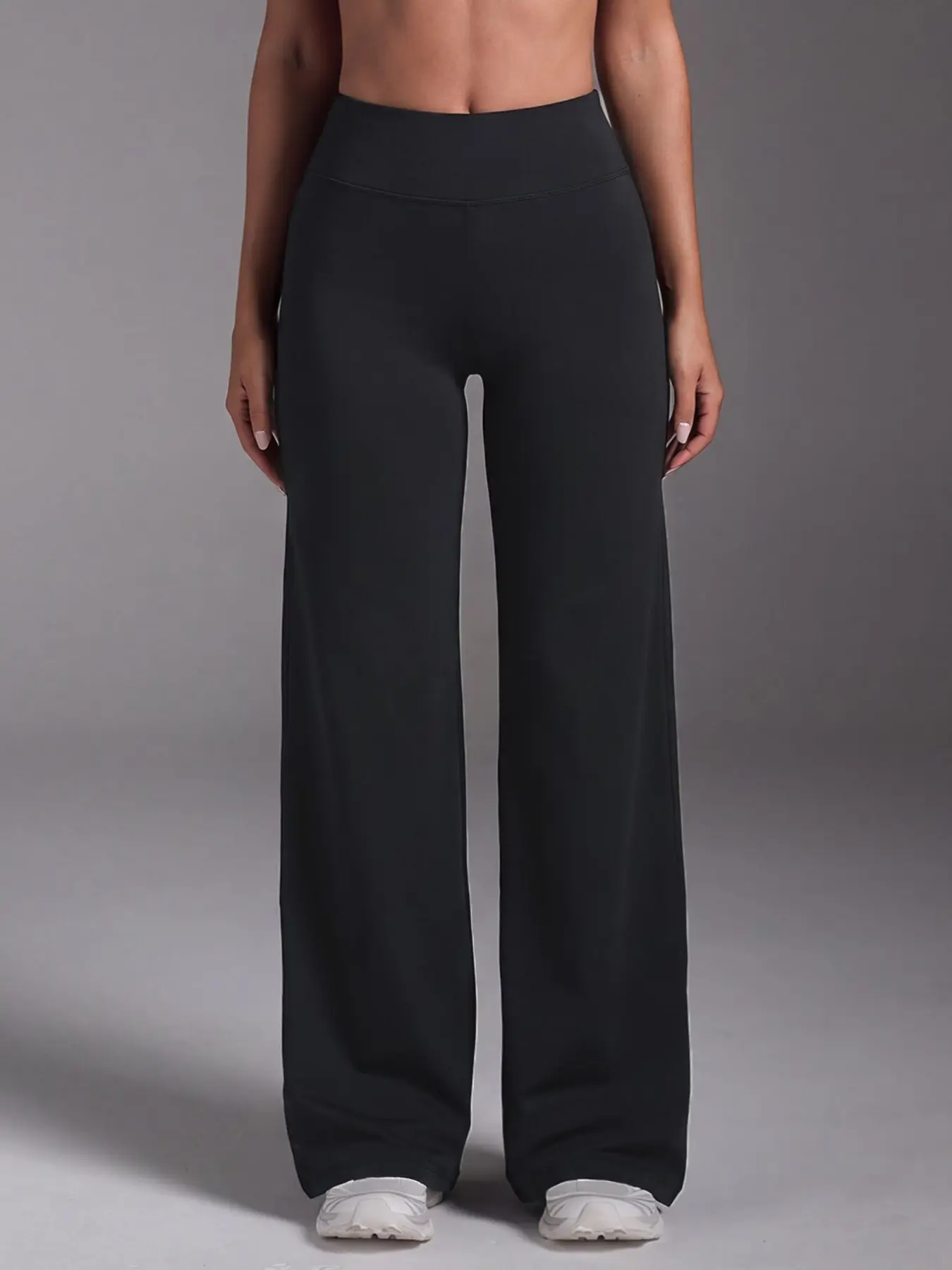 Women's Sporty High Waist Plain Long Pants, Tight-Fit Straight Leg Joggers, Ideal for Yoga, Exercise, Fitness, Daily Wear
