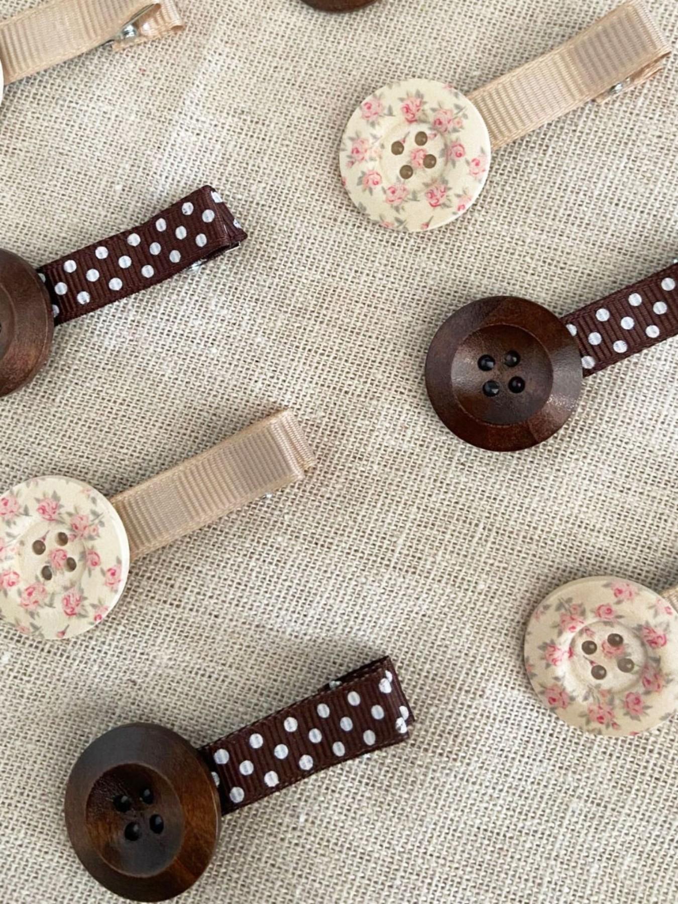 4PCS Button Polka Dot Floral Hair Clip, Retro Style, Whimsical Side Bang Clip, Simple Fashion, Perfect Gift, Daily Accessory, Party, Holiday