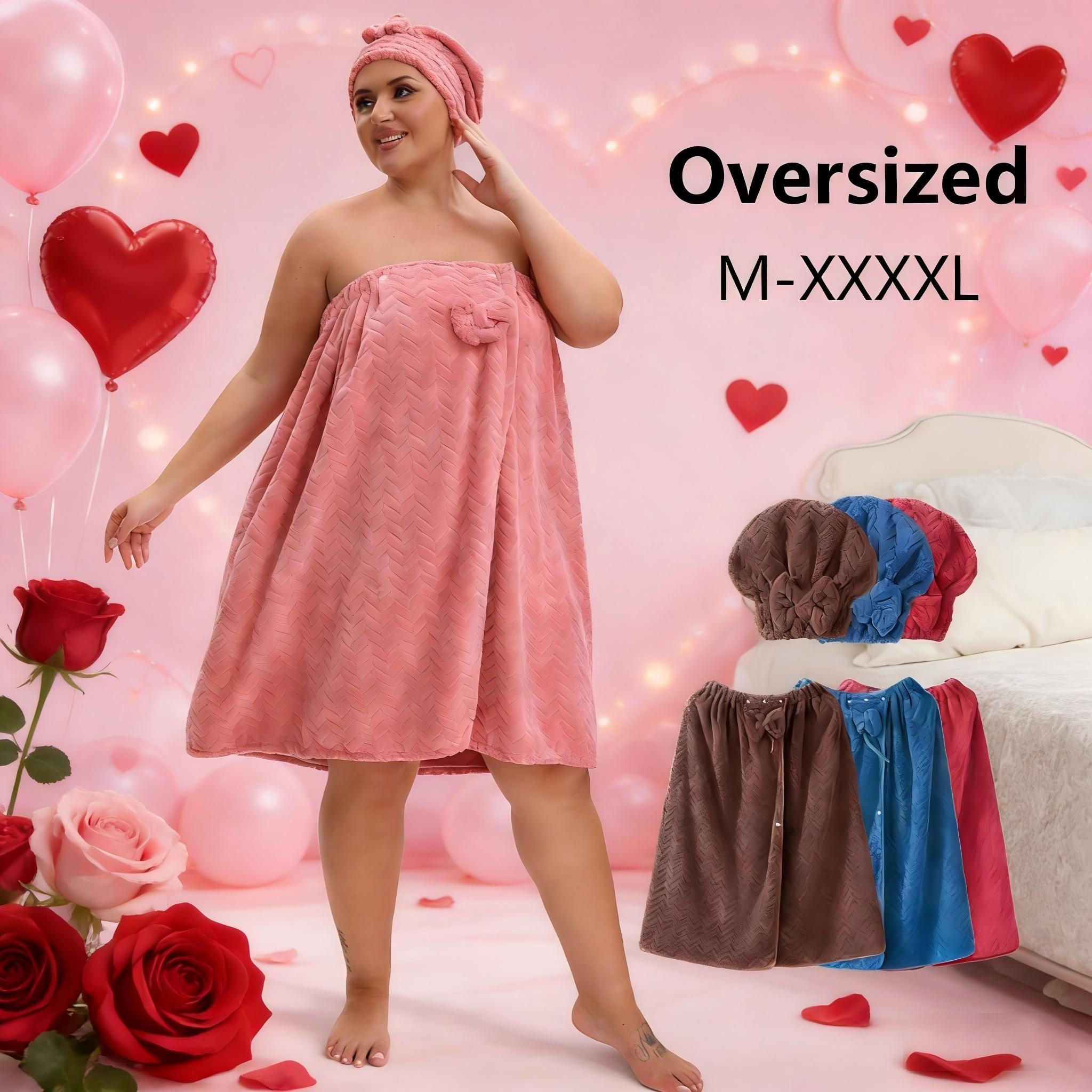 Plus Size Bath Skirt & Shower Cap Matching Set, 2 Counts/set Adjustable Fit Bath Skirt & Shower Cap, Thickened Cute Bath Skirt, Ideal for Home Use, Travel, Sauna, and Spa, Womenswear