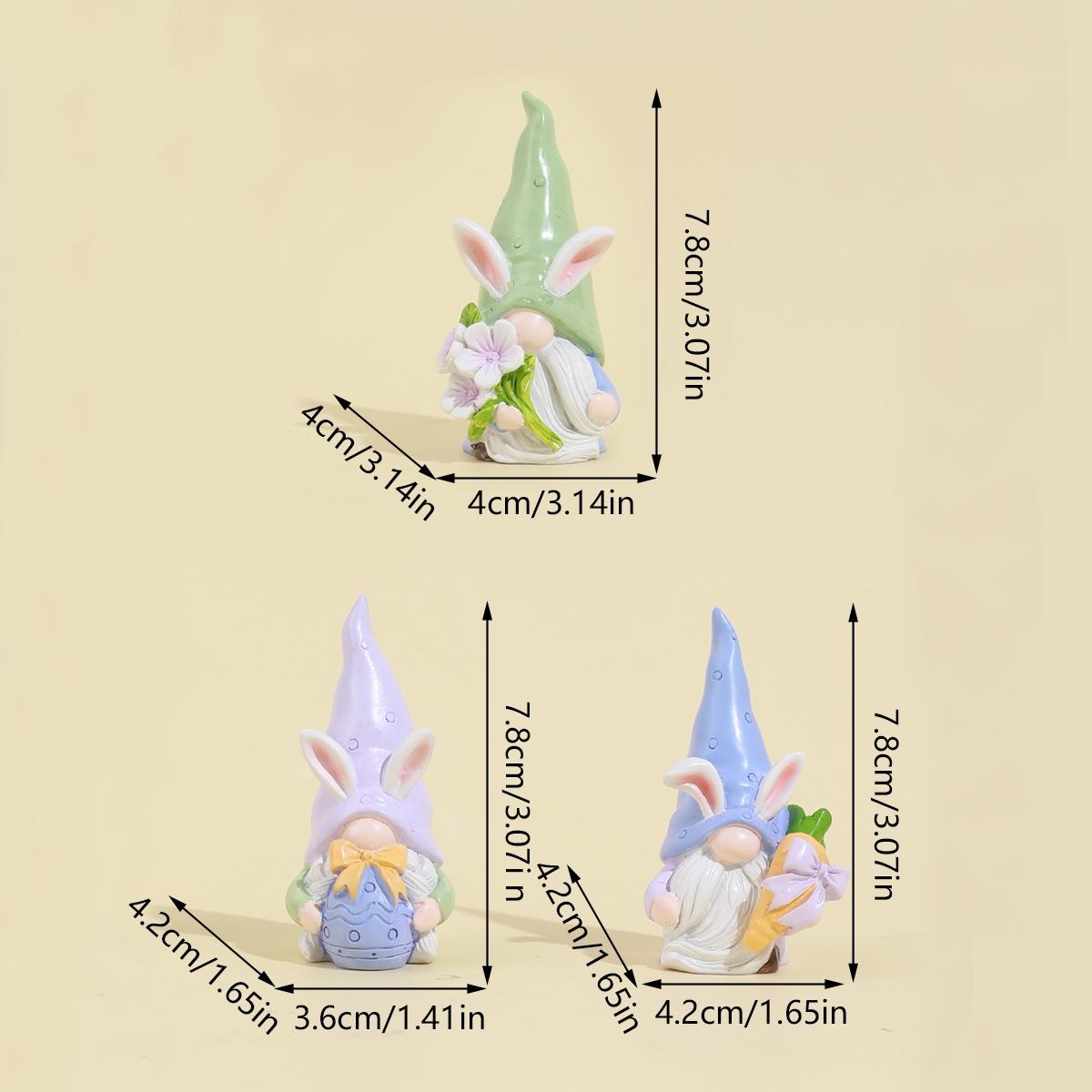 Resin Rabbit Dwarf Statue Set, Garden Gnome Statue, Indoor & Outdoor Decor, Perfect for Home Garden Wedding Easter Gift, No Power Needed, Party Decoration Props, Figurines