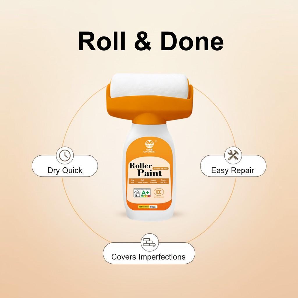 Reusable Wall Paint Roller, Easy-To-Use Water-Based Formula, Quickly Covers Wall Stains and Marks, Home Repair Paint