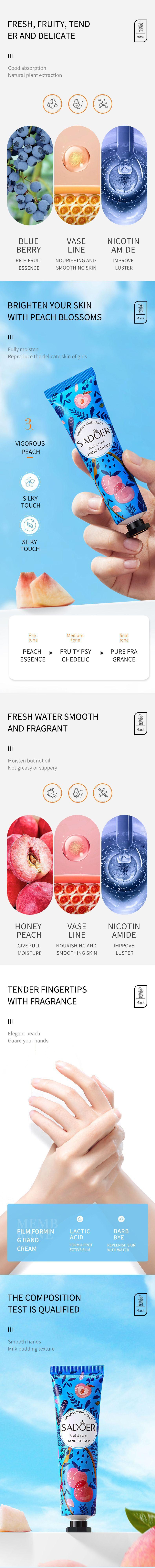 SADOER Anti-Crack Mini Hand Cream Hand Skin Care for Dry Cracked Hands Set, 5 Pieces Included