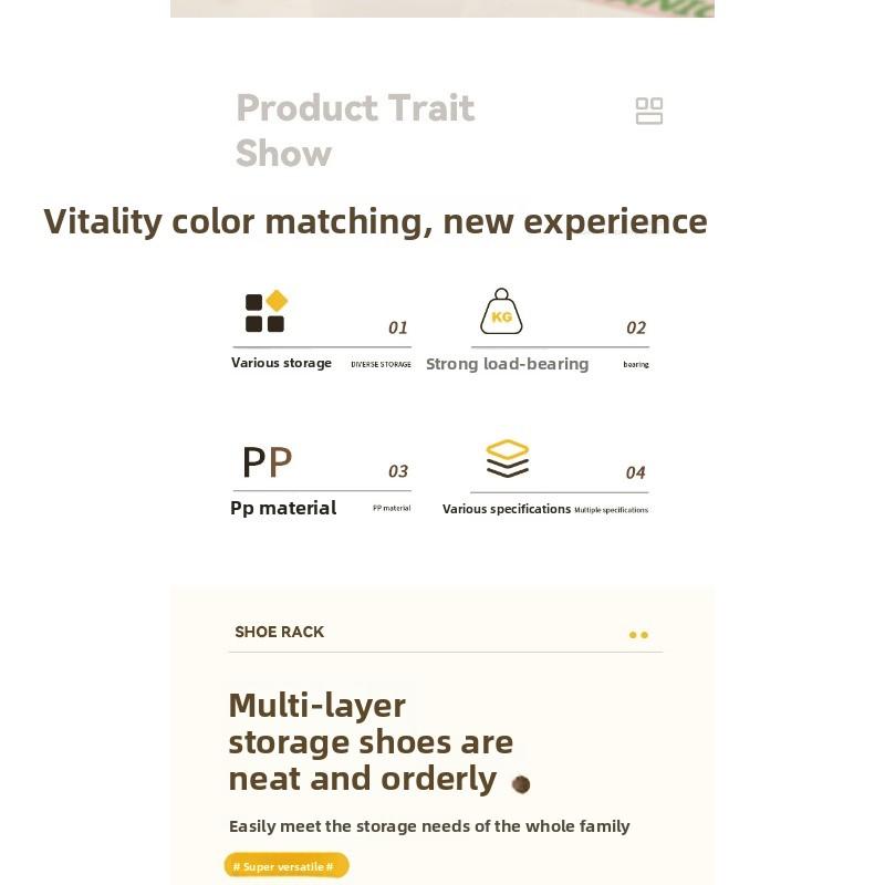 VHS Carefully Selected Foldable Simple Shoe Rack: Home Entryway Storage Essential, New-Style Shoe Organizer, Multi-Tier Space-Saving Narrow Shelf for Indoor Use, Stackable Shoe Organizer, Freestanding Shoe Storage