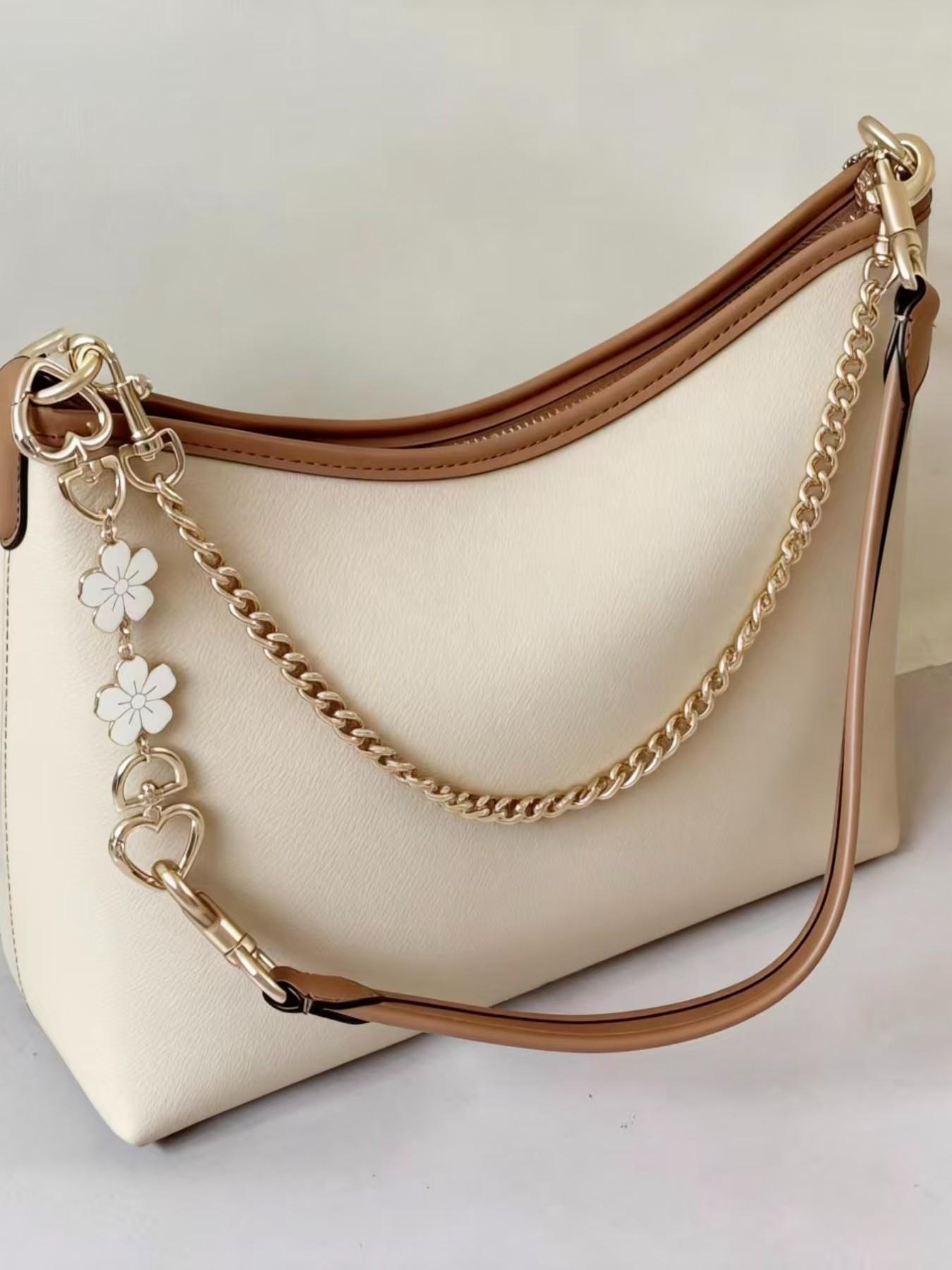 Cherry Blossom Pattern Bag Extension Chain, Shoulder Bag Chain, Replacement Shoulder Strap. Cherry Blossom-shaped Clasp Bag Extension Chain, Bag Shoulder Strap Accessories, Bag Extension Chain, used for making pendants and accessories for handbags and wal