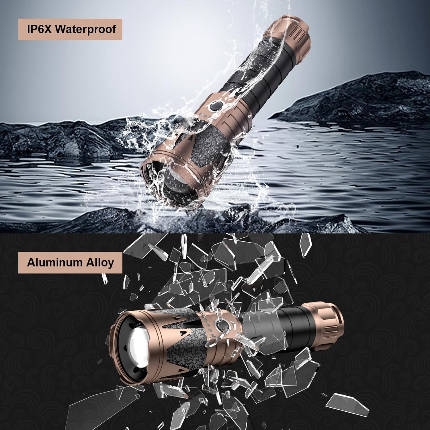 SKYFIRE 2000J Lucky Totem Bright Light Safe Ignition Outdoor Flashlight