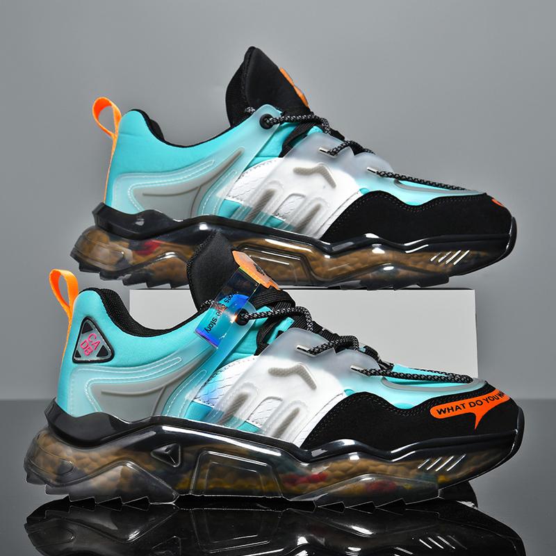 Men's Popcorn Sole Shoes, Lightweight Shock Absorption, All-Season Sport Casual Sneakers, Comfortable and Versatile Footwear