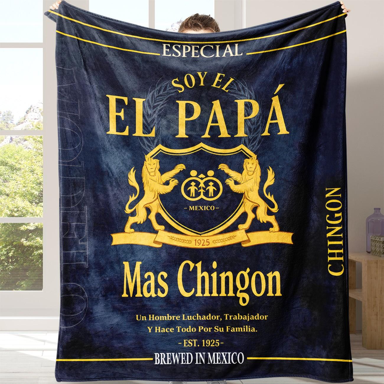 Papa Letter Print Soft Blanket, 1 Count Casual Soft Throw Blanket, Air-conditioned Room Blanket, Warm Nap Blanket for Home Office Travel Camping