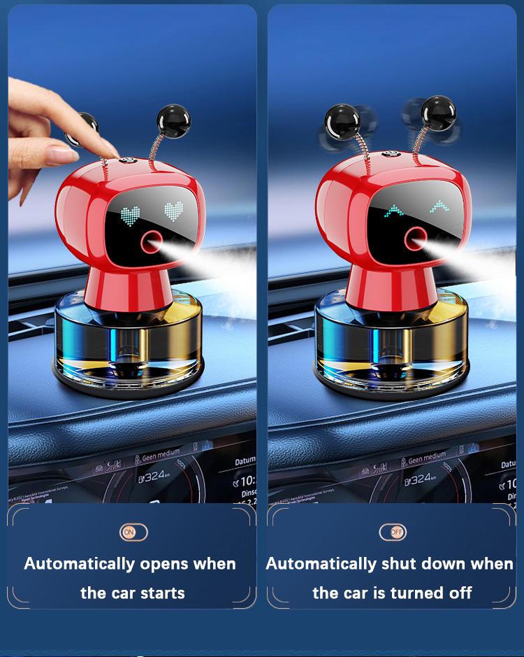 Smart Car Air Freshener AI Rechargeable Car Aroma Diffuser Smart eyes 4 Levels of Adjustable Intelligent Car Diffuser Gift