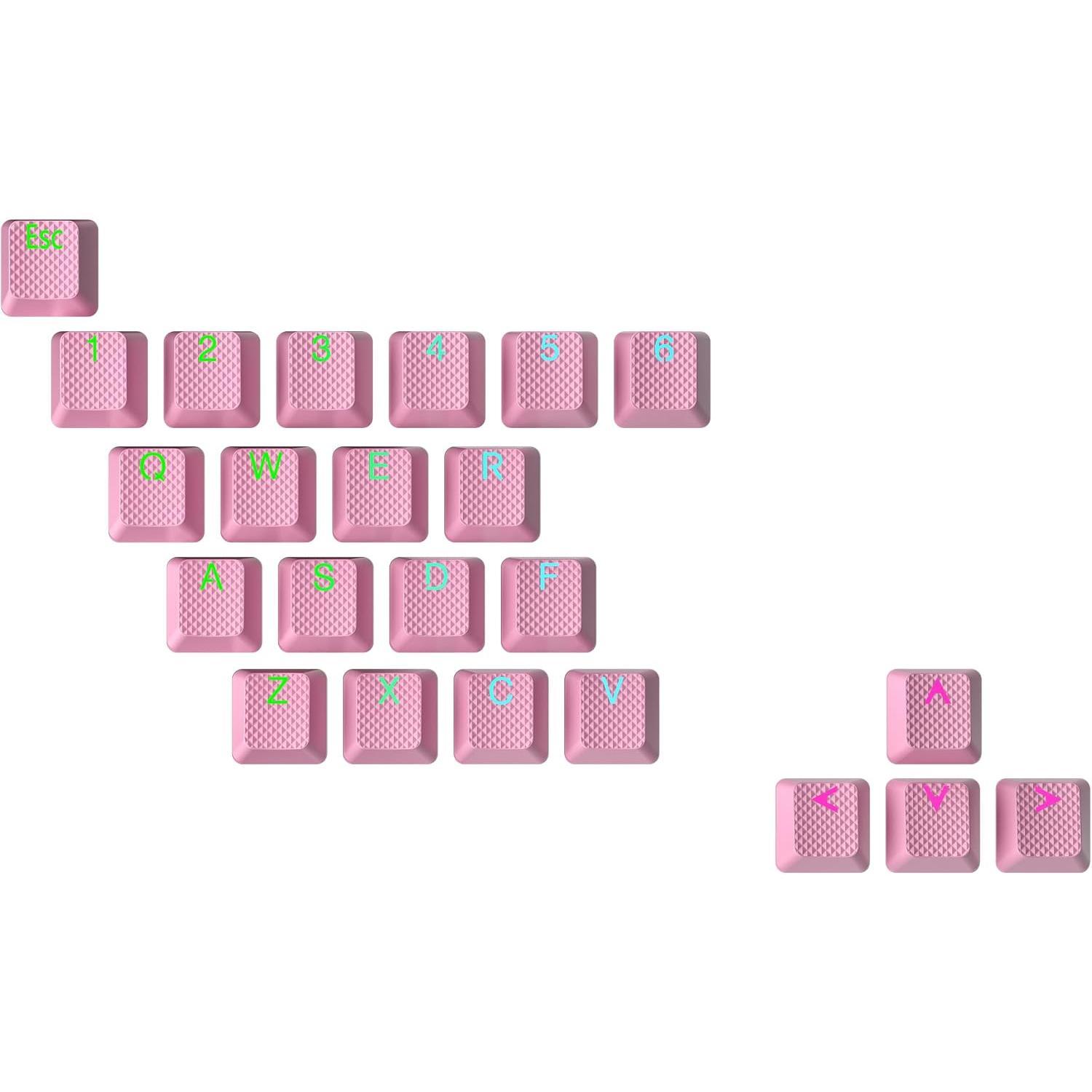 Rubber Keycap Set | Double Shot Translucent | OEM Profile for Mechanical Gaming Keyboard (Prism , 23 )
