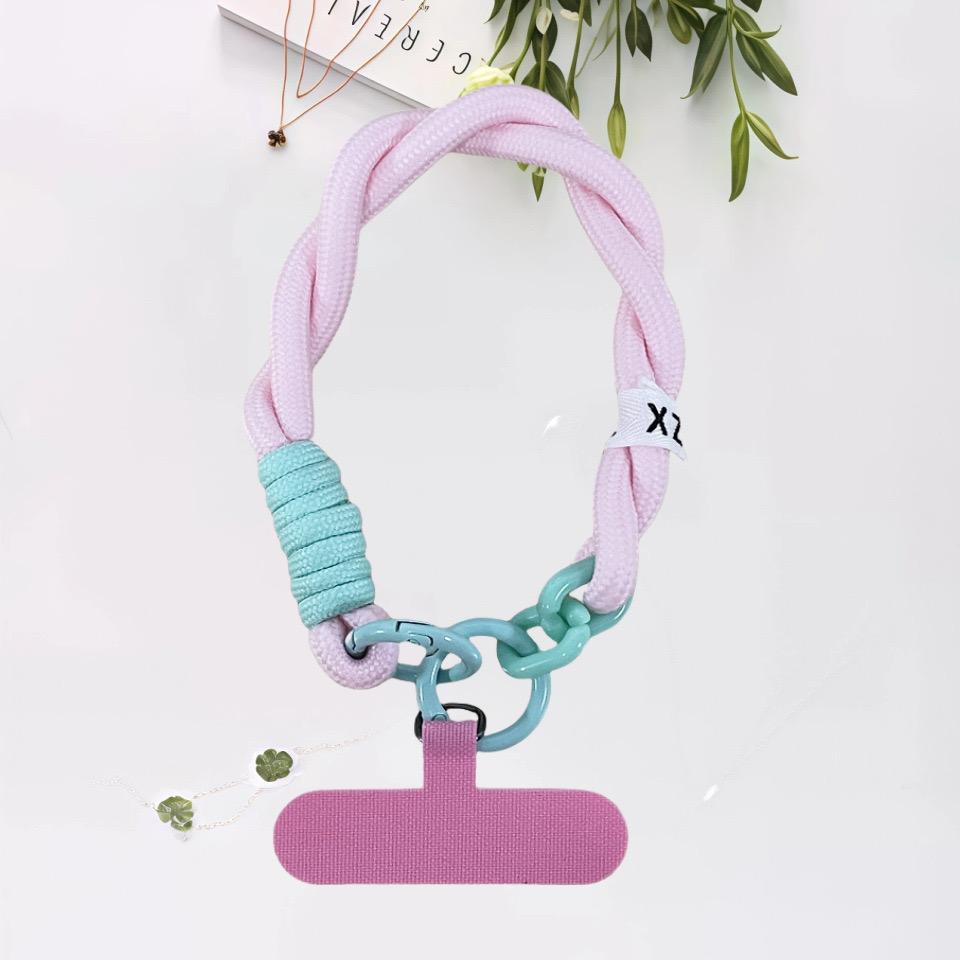 New Fashion Women's Creative Handmade Braided Phone Strap, Short Wrist Band, Durable Cute Fresh Look, Mobile Accessory