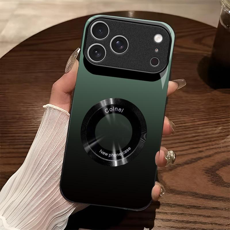 Gradient Glass Magnetic Phone Case for 【iPhone 17 Pro】, Luxury Matte Shockproof Cover with Camera Lens Protector 666