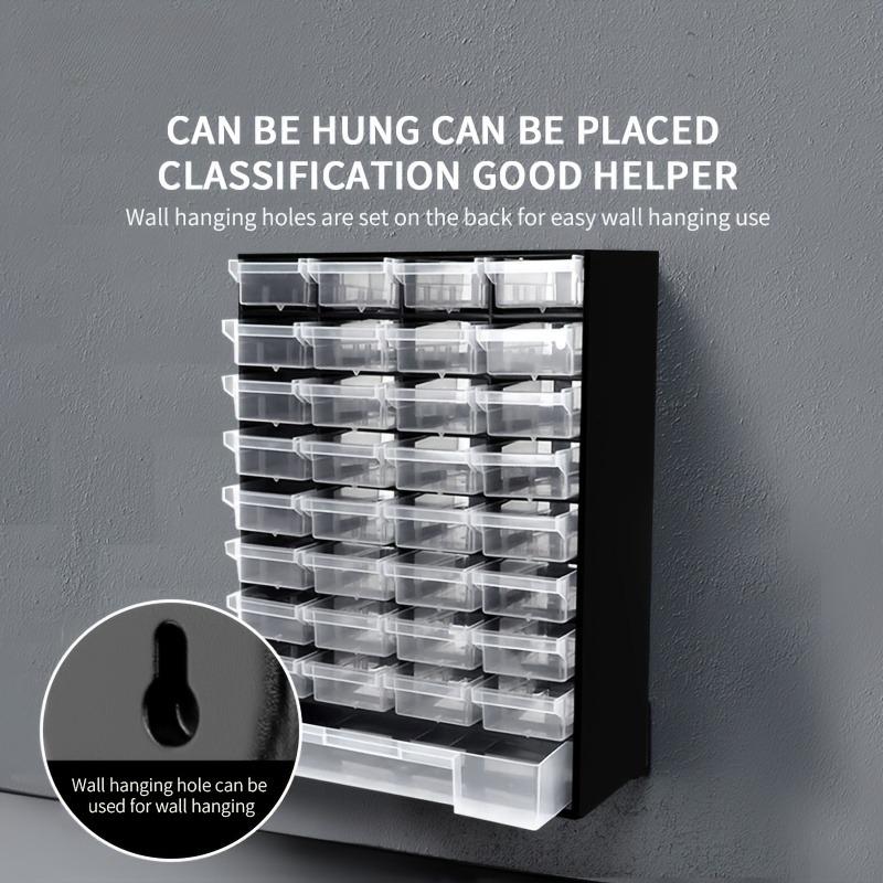 Storage Cabinet with 33 Plastic Drawers, Multi-Purpose Organizer for Garage, Beads, Building Blocks, Teacher Supplies, Cosmetics and More, Black, 30.48cm W x 12.7cm D x 40.64cm