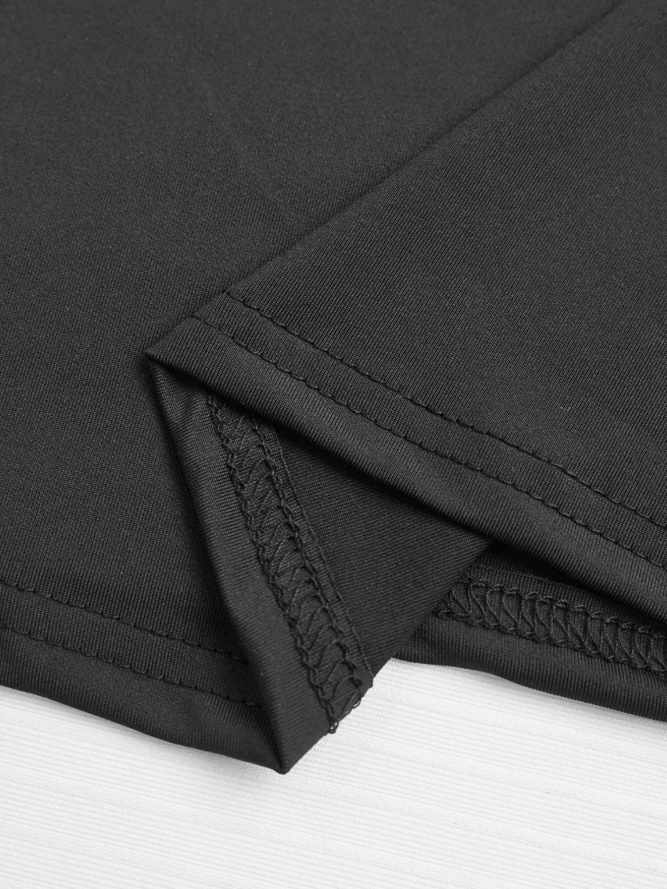 Trendy Black Fitted U-Neck Strap Dress + Draped Wide Leg Floor-Length Pants Streetwear Flirty Girl Style Elastic Waist Comfortable Tall-Look Streetwear Women's Two-Piece Set Outfit