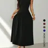 Women's Short-Sleeve Ruched Pleated Slim-Fit Solid-Color Casual Dress, Perfect for Dates, Parties, Clubs and Commuting, Womenswear