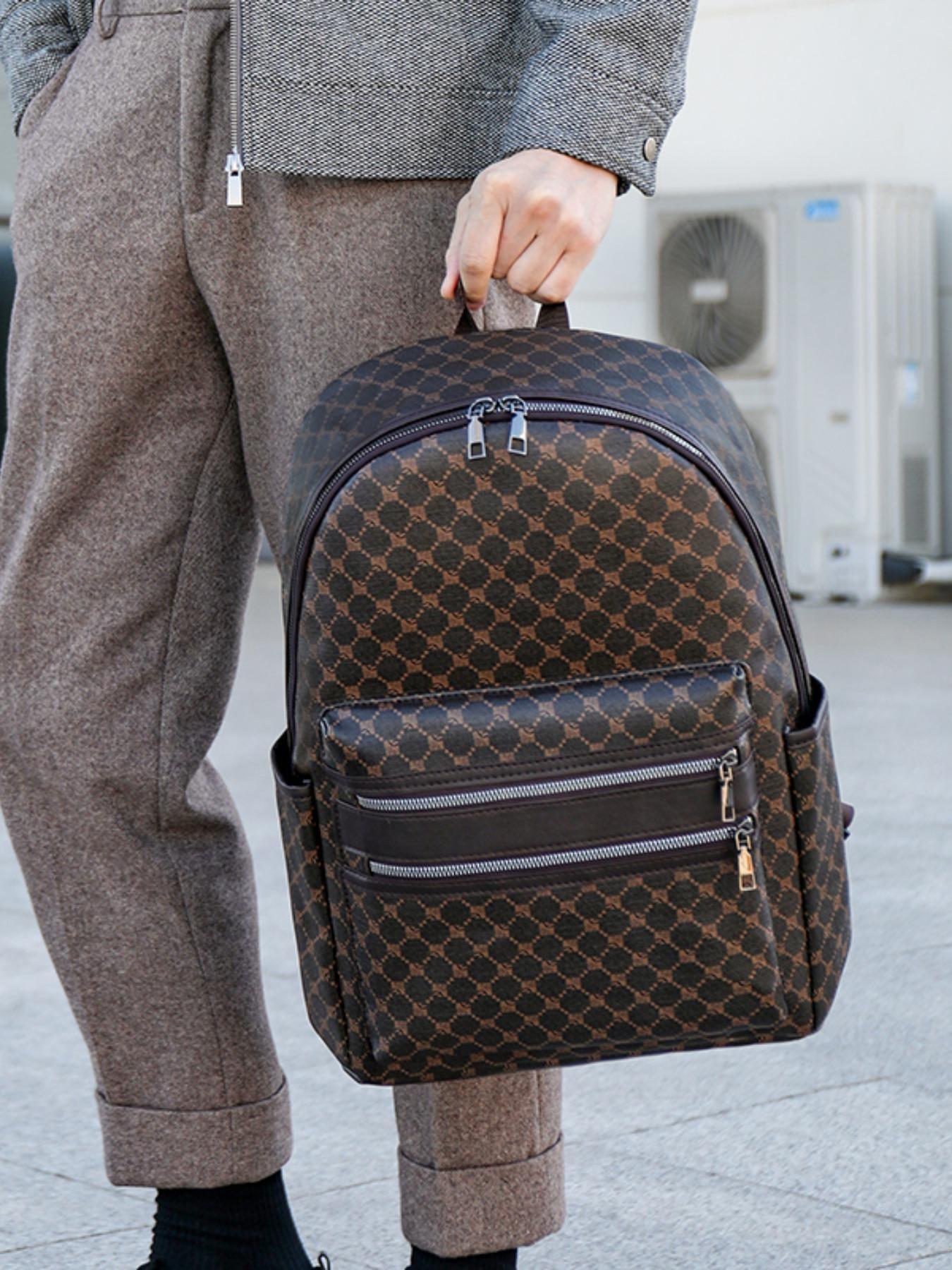 New Large Capacity Circle Pattern Backpack, Simple Fashion Casual Men's Backpack, Ideal for Students, Office Commute, Short Trips