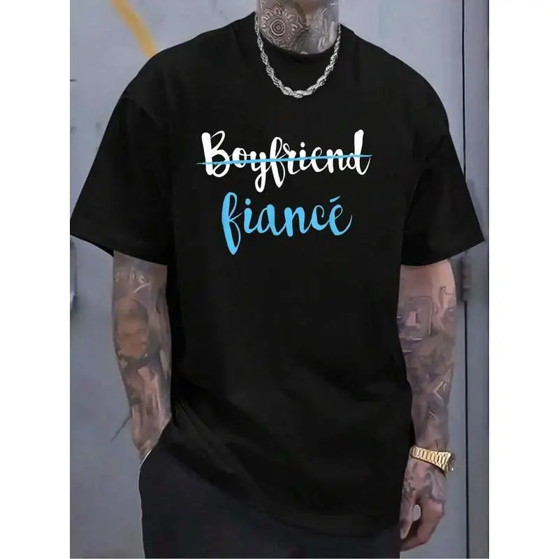 100% Cotton Couple Engagement Just Engaged T-Shirt BoyFiance T-Shirt