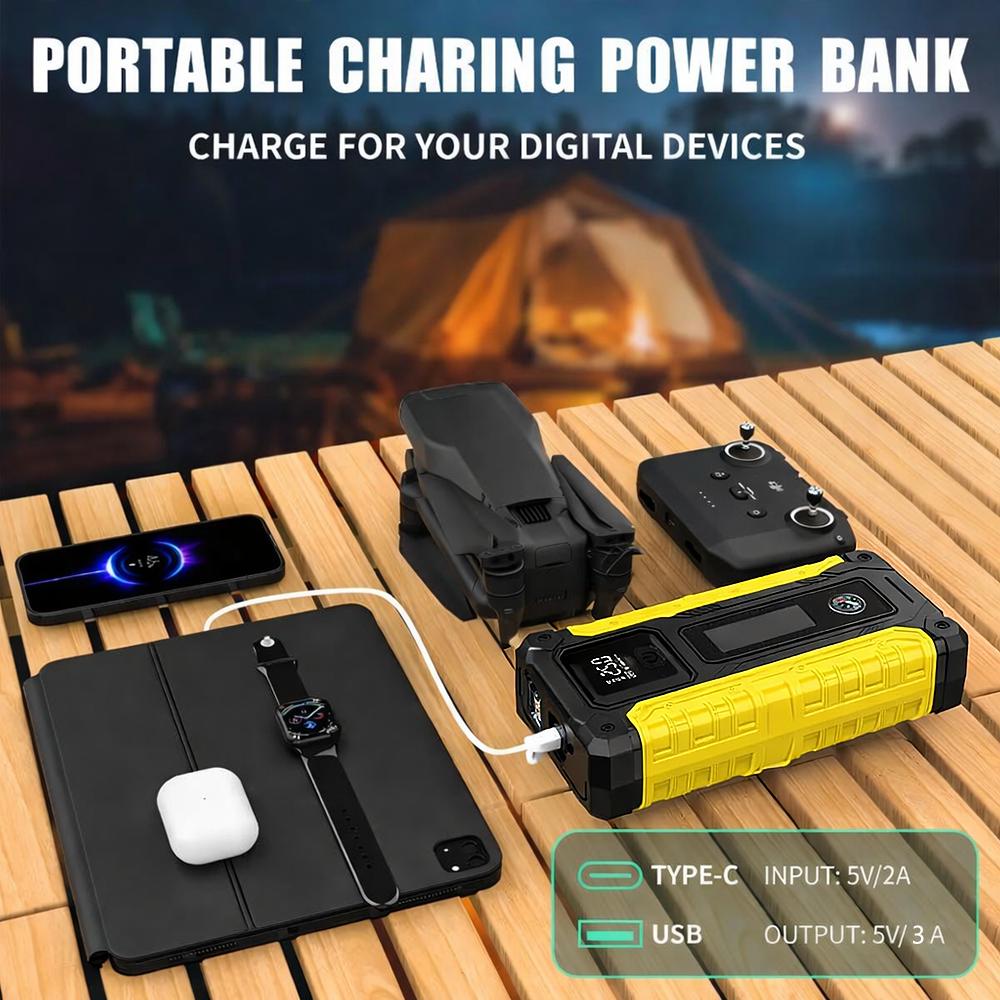 Stranded at Night? This 10000mAh Jump Starter Gets You Home Safely.Road Trip Essential! 10000mAh Jump Starter—Don’t Let a Dead Battery Ruin Your Adventure