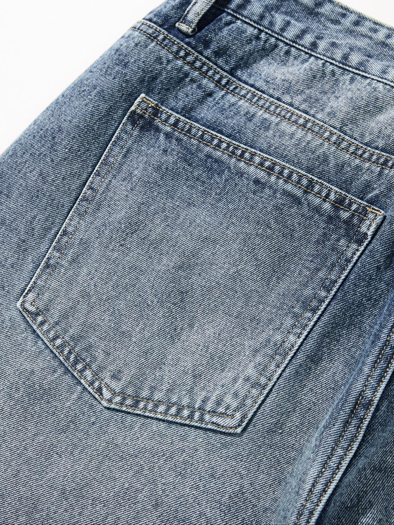 Men's Vintage Washed Wide Leg Denim Jeans, Casual Loose-Fitting Straight Leg Jeans, Y2K Street Style, All Seasons, Perfect Gift for Boyfriend