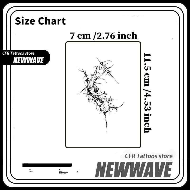 Dark Thorn Cross Dragon Herbal Juice Tattoo Sticker, Semi-Permanent Waterproof Long-Lasting Non-Reflective, Realistic Tattoo for Forearm & Arm