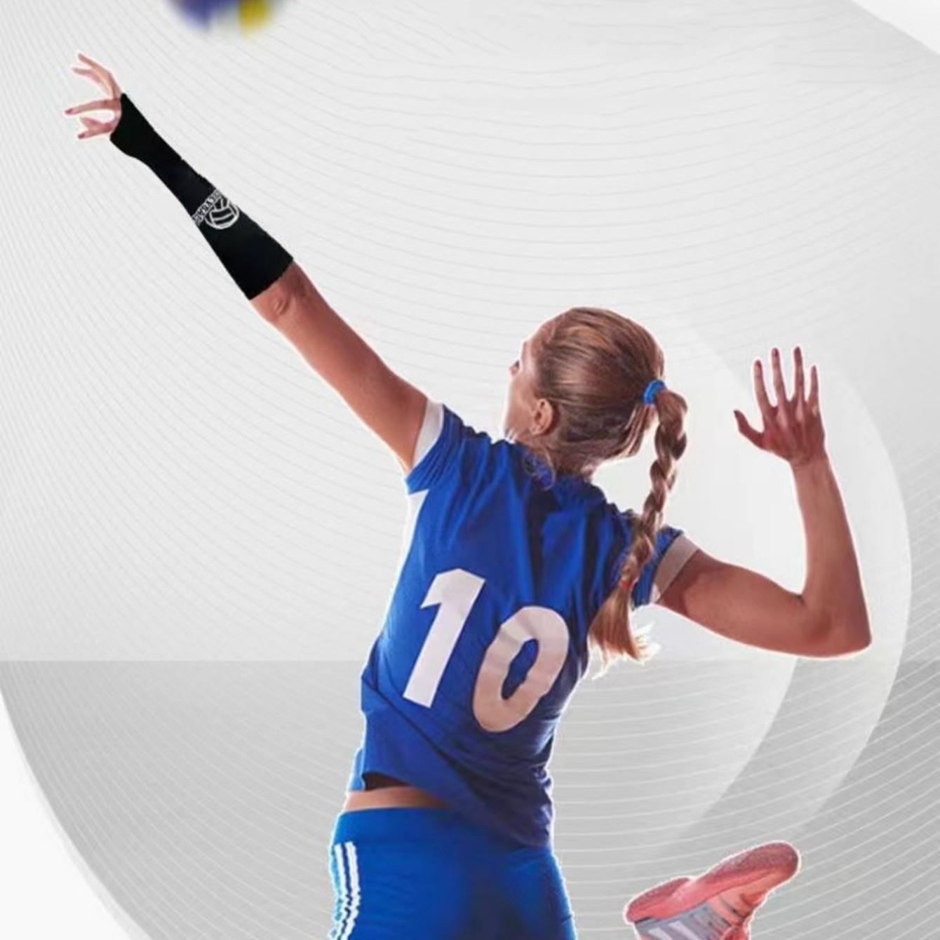 Breathable Volleyball Arm Guards, Pressure Basketball Tennis Training, Sponge Shockproof Arm Protection, 1 Pair Sports Equipment