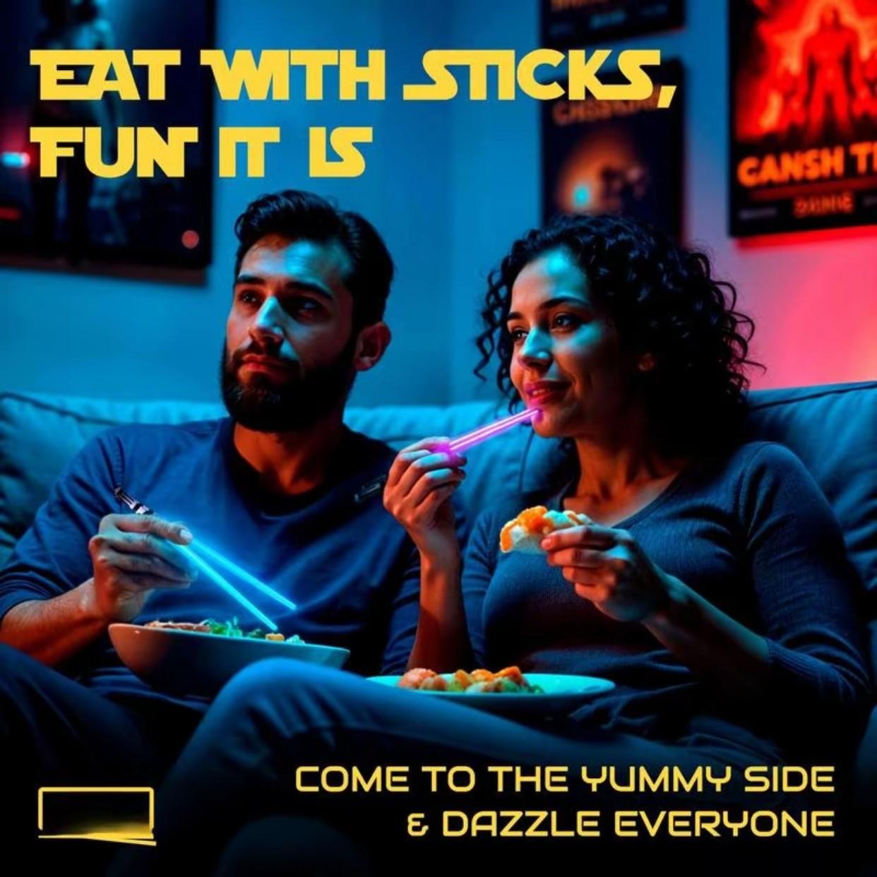 Variable 9 Colors LED Light-Up Chopsticks, Food Grade Material, Perfect for Concerts, Birthdays, Music Festivals, Camping, Night Markets