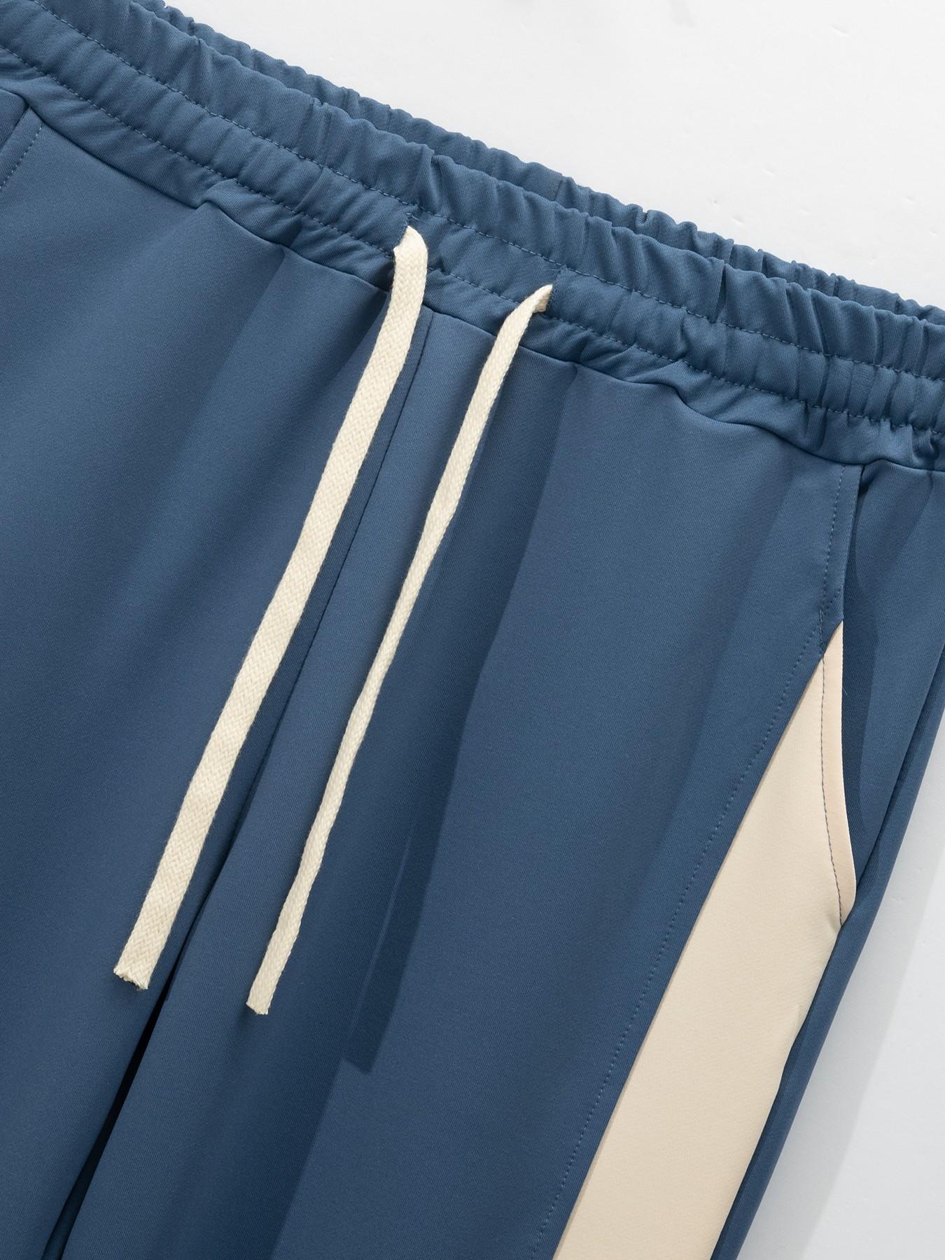 Men's Two-Piece Set, Spring & Fall Sports Suit, Colorblock Baseball Jacket + Drawstring Sweatpants, Loose-Fit Casual Wear, Multiple Colors Available